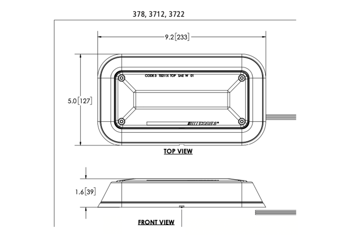 Code 3, PRIZM II Perimeter Light, Model 3712, 12 LED