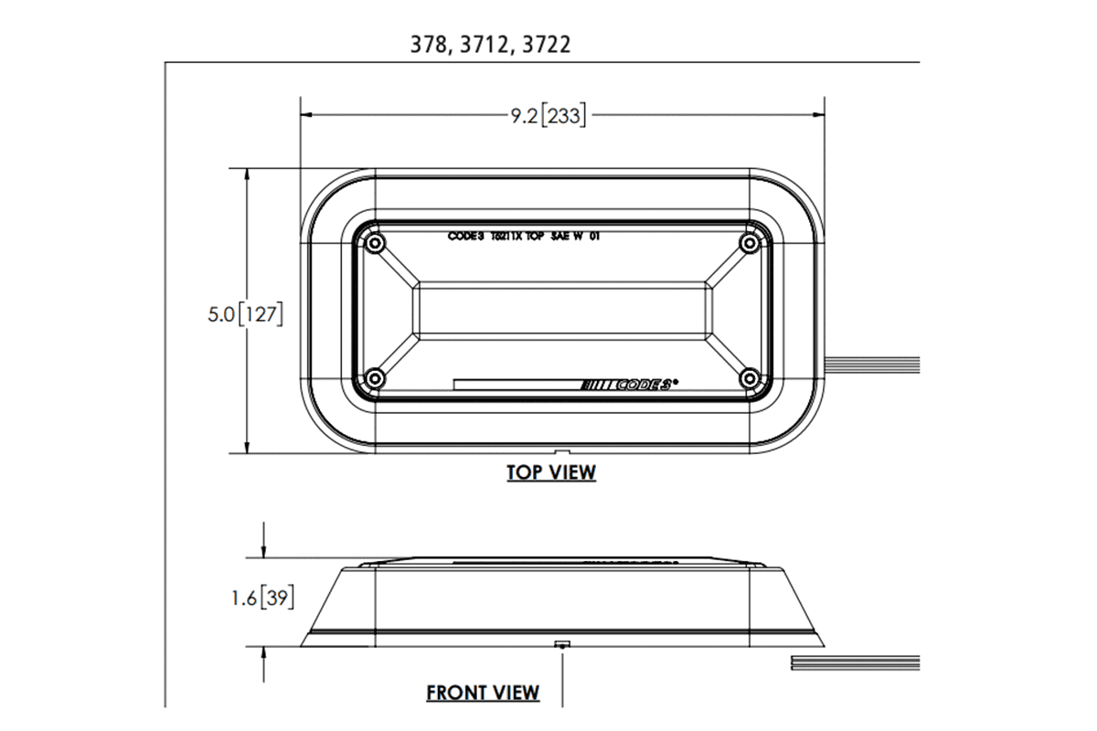 Code 3, PRIZM II Perimeter Light, Model 378, 8 LED