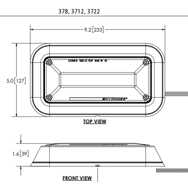 Code 3, PRIZM II Perimeter Light, Model 378, 8 LED