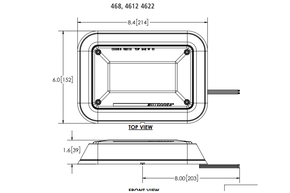 Code 3, PRIZM II Perimeter Light, Model 468, 8 LED