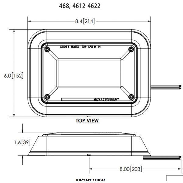 Code 3, PRIZM II Perimeter Light, Model 468, 8 LED