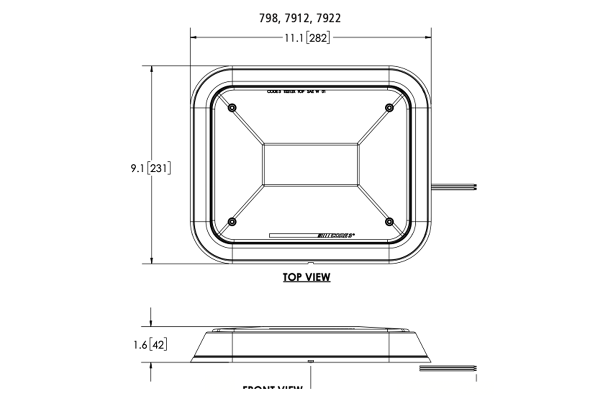 Code 3, PRIZM II Perimeter Light, Model 7922, 12 LED