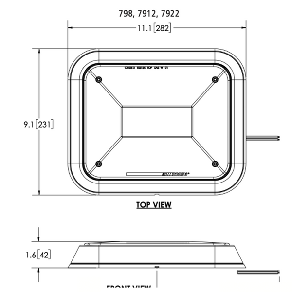 Code 3, PRIZM II Perimeter Light, Model 7922, 12 LED