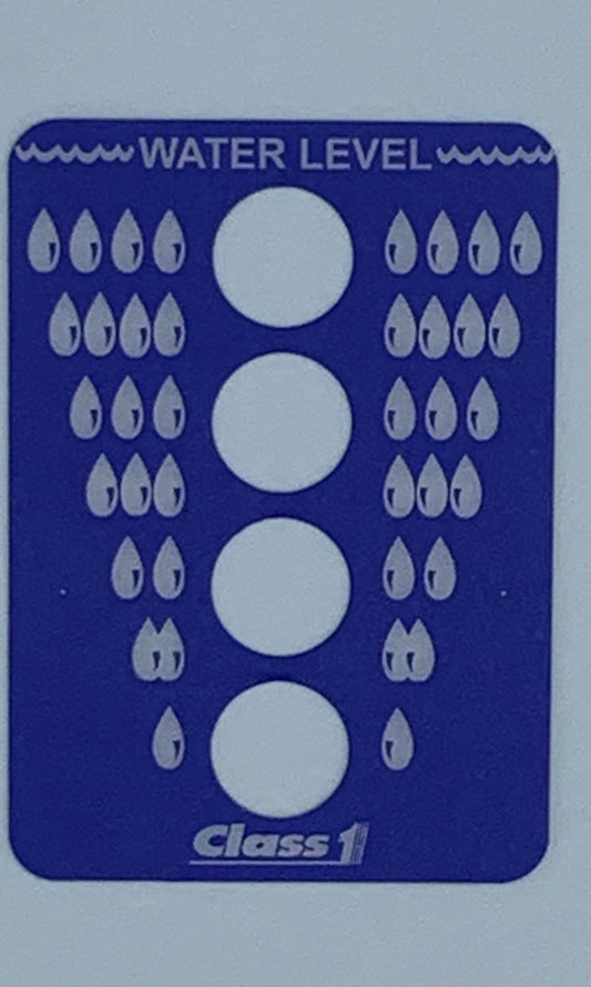 Old Class 1 Water/Foam Tank Level Label